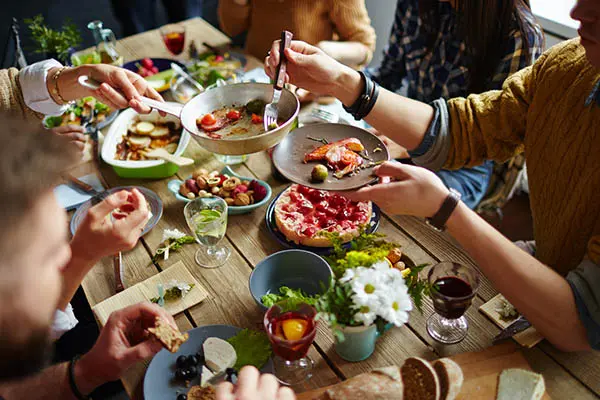 People enjoying a meal together